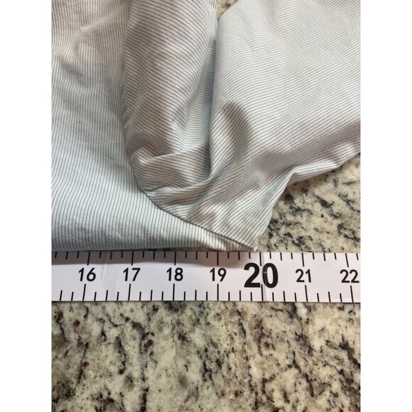 George Women’s Button Shirt M Blue Pinstripe Stretch Long Sleeve Office Classic - Picture 6 of 7